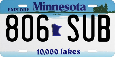 MN license plate 806SUB