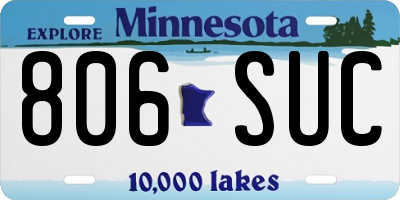 MN license plate 806SUC