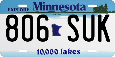 MN license plate 806SUK