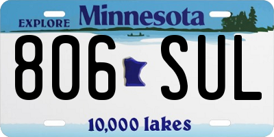 MN license plate 806SUL