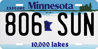 MN license plate 806SUN