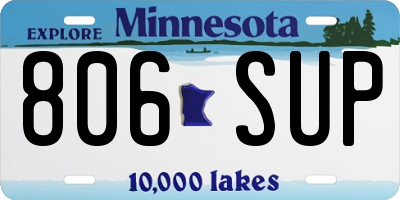 MN license plate 806SUP