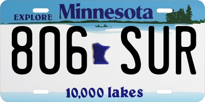 MN license plate 806SUR