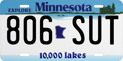 MN license plate 806SUT