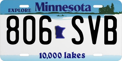 MN license plate 806SVB