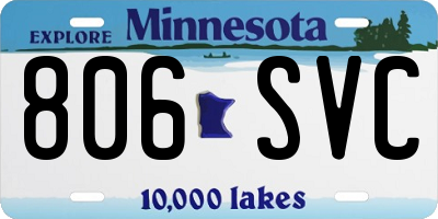 MN license plate 806SVC