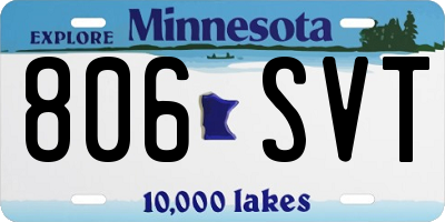 MN license plate 806SVT