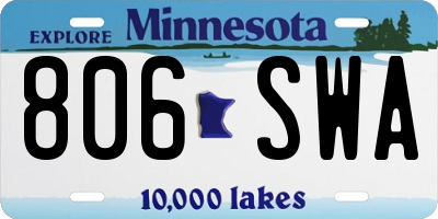 MN license plate 806SWA
