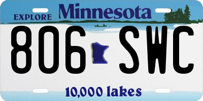 MN license plate 806SWC