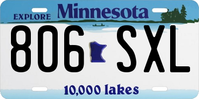 MN license plate 806SXL