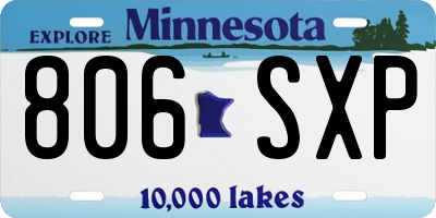 MN license plate 806SXP