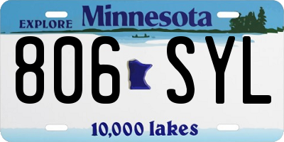 MN license plate 806SYL