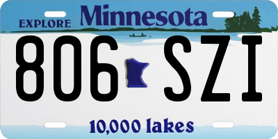 MN license plate 806SZI