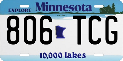 MN license plate 806TCG