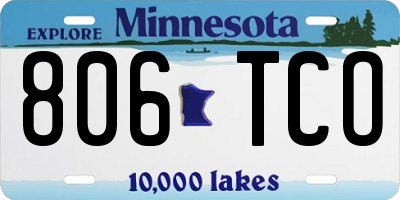 MN license plate 806TCO