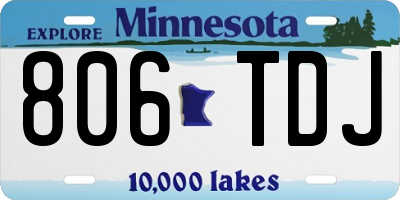 MN license plate 806TDJ