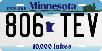 MN license plate 806TEV