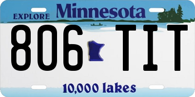 MN license plate 806TIT