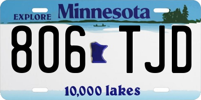 MN license plate 806TJD