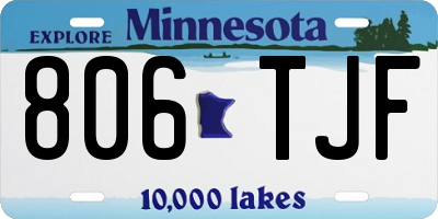 MN license plate 806TJF