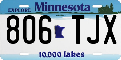 MN license plate 806TJX