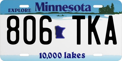 MN license plate 806TKA