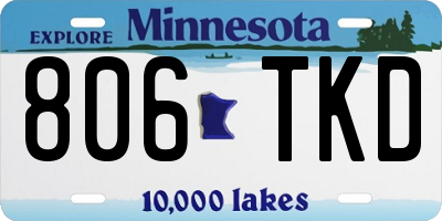 MN license plate 806TKD