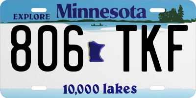 MN license plate 806TKF
