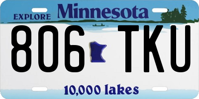 MN license plate 806TKU