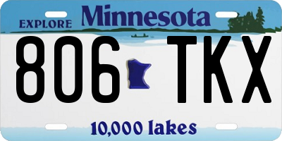 MN license plate 806TKX