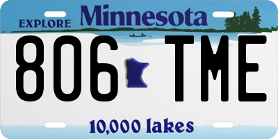 MN license plate 806TME