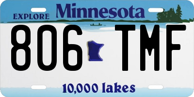 MN license plate 806TMF