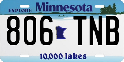 MN license plate 806TNB