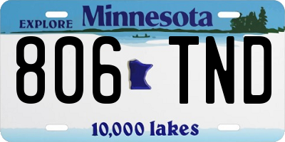 MN license plate 806TND