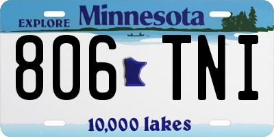 MN license plate 806TNI