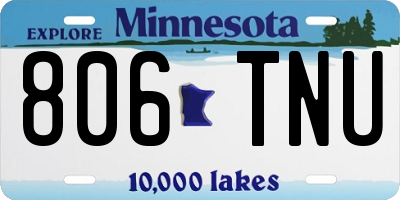 MN license plate 806TNU