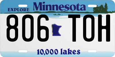 MN license plate 806TOH