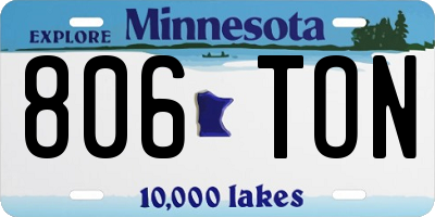 MN license plate 806TON