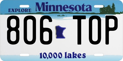 MN license plate 806TOP
