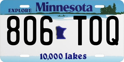 MN license plate 806TOQ
