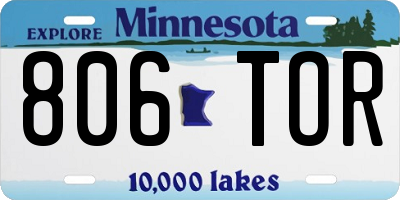 MN license plate 806TOR