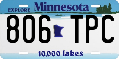 MN license plate 806TPC
