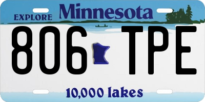 MN license plate 806TPE
