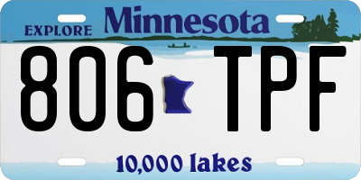 MN license plate 806TPF