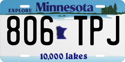MN license plate 806TPJ