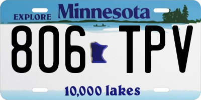 MN license plate 806TPV