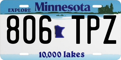 MN license plate 806TPZ