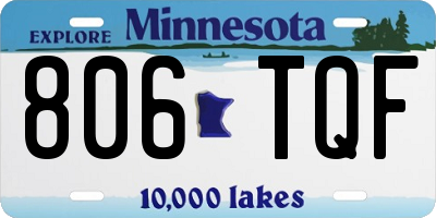 MN license plate 806TQF