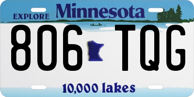 MN license plate 806TQG