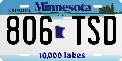 MN license plate 806TSD
